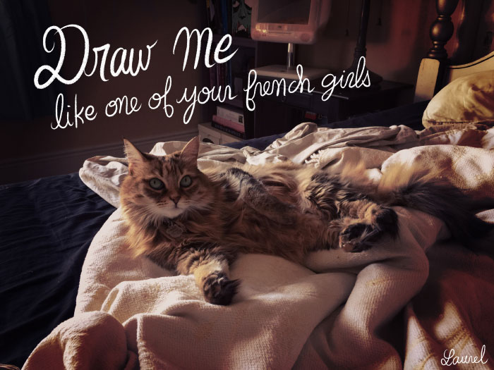 "Draw me like one of your french girls"... with a cat! (Titanic)http://bloglaurel.deviantart.com