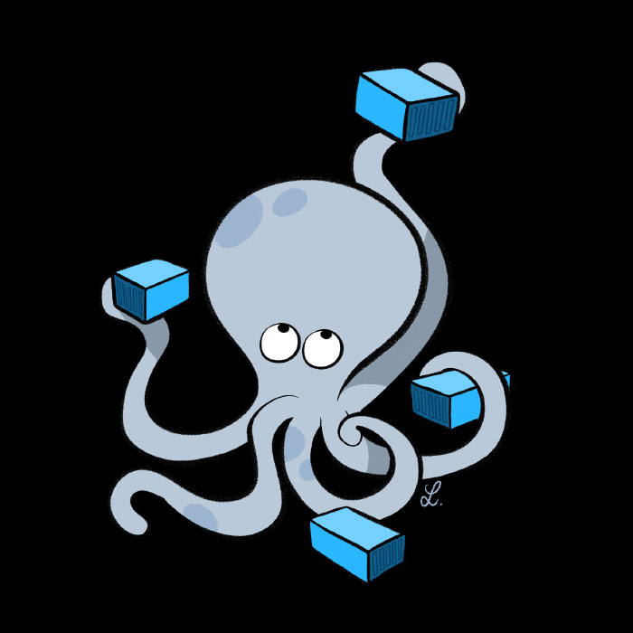 Octopus with Docker containers by Bloglaurel.