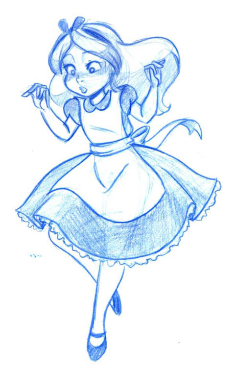 Crayonné de Alice au pays des merveilles (Walt Disney)