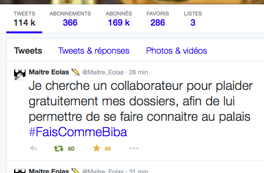 maître Eolas Hashtag Twitter Fais comme Biba Biba magazine a Little market