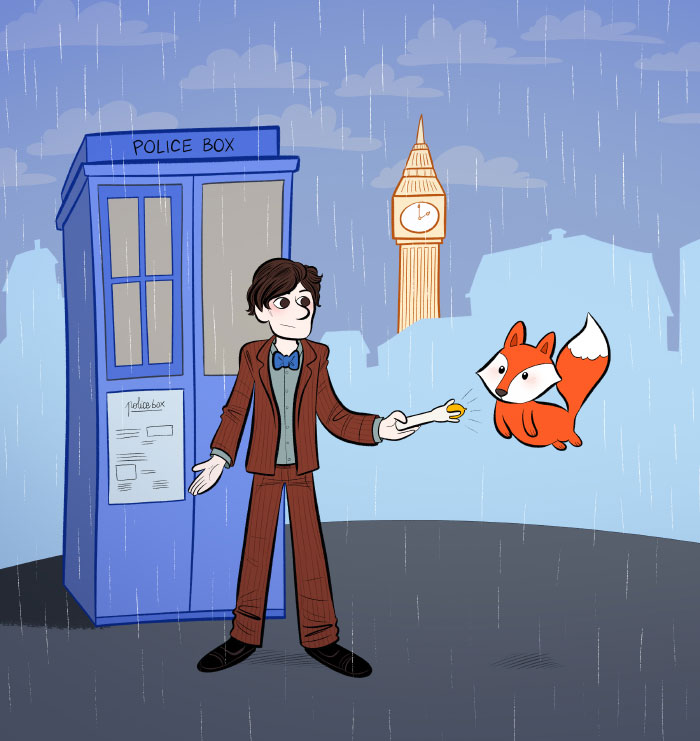 Un fanart de Doctor Who d'après un dessin d'Anouk. 